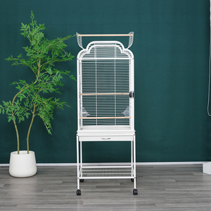 Okkpets Fabrikant Grote Papegaaienkooi Zwart Metaal Ijzerdraad 4 Wielen Vogelkooi Buiten Volière Broed Vogelkooien Te Koop - Product Image 4