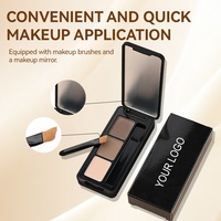 Poudre teintée pour sourcils vegan longue tenue avec logo personnalisé, maquillage en marque privée, couleurs imperméables, palette de poudre pour sourcils mate