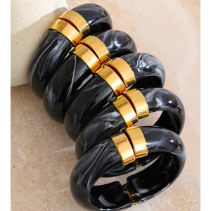 Mchic 3383 Stainless Steel Chunky Bangle Bracelet Thick <strong>Acrylic</strong> Multicolor Women Fashion <strong>Jewelry</strong> for Wholesale 66mm Gift - Product Image 6