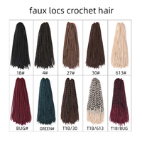 Vigorose vendite calde 18 pollici naturali lunghe finte Locs trecce all'uncinetto morbide che temono capelli sintetici intrecciati per donne nere