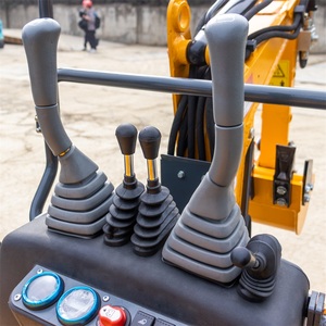 Mini-excavatrice sur chenilles, capacité de la benne de 0,1 m³, machine de terrassement compacte jaune pour chantier de construction - Product Image 4