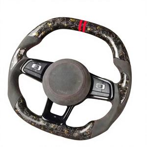 <span class=keywords><strong>Volante</strong></span> Calefactable de Cuero y Fibra de Carbono Forjado Personalizado, Compatible con Volkswagen VW Golf7 Mk4 <span class=keywords><strong>GTI</strong></span> Mk7 Golf4 Golf5 Golf6 - Product Image 2