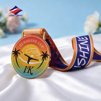 LZY 20Y Médaille rotative personnalisée en métal émaillé pour souvenirs de course à pied (5km, 10km, demi-marathon) avec ruban