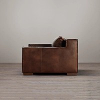 Sofá de Cuero Encerado de Estilo Industrial Retro Americano: Sofá Lineal de 3 Plazas para Salas de Estar, Villas, Bares, Cafeterías y Bares de Cigarros