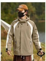 Veste d'hiver unisexe imperméable à capuche pour l'extérieur avec doublure en polyester, épaisseur standard, logo personnalisé, coupe-vent de sport