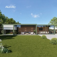 Pergola Bioclimatique Motorisée en Aluminium AlunoTec de Luxe pour Jardin, Toit de Patio à Lames Orientables