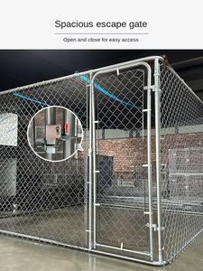 กรงสุนัขพันธุ์ใหญ่ชุบสังกะสีเป็นมิตรกับสิ่งแวดล้อมทำจากโลหะแข็งแรงทนทานพร้อมพื้นที่วิ่งขนาดใหญ่พิเศษ - Product Image 4