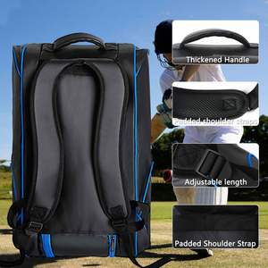 Sac à dos de padel en polyester personnalisé, grande capacité, compartiment séparé imperméable pour chaussures, accessoires de pickleball - Product Image 4