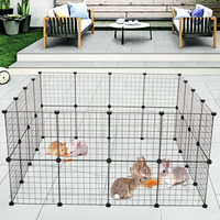 Cage et enclos pour animaux de compagnie pliables d'intérieur/extérieur, classiques et luxueux, avec fil métallique amovible, maison pour chatons avec escalier, emballé en boîte
