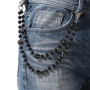 Bola de discoteca de 12mm con cuentas en capas, bolso colgante, Jeans, cinturón de bolsillo, cadenas, joyería de Hip Hop, cuentas de diamantes de imitación, cadena de billetera para hombres - Product Image 4