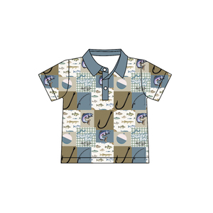 T-shirt à manches courtes pour bébé garçon, motif de pêche personnalisé BT1660, vêtements d'été pour nourrissons - Product Image 5