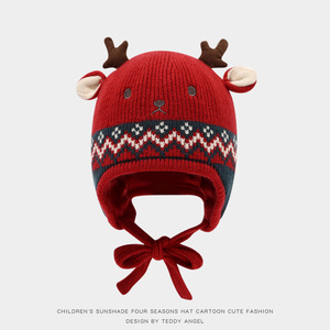 Chapeau en tricot <span class=keywords><strong>de</strong></span> cerf mignon <span class=keywords><strong>pour</strong></span> garçons et filles d'hiver coupe-vent <span class=keywords><strong>pour</strong></span> la protection des oreilles des enfants et des bébés, tissu chaud et confortable - Product Image 4
