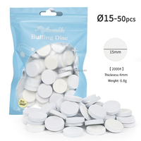 NOUVEAU 50pcs 20mm 25mm 1000 #2000 # Lime à ongles manucure et pédicure Disque tampon rond Éponge à ongles