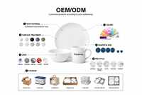 Vente en gros ensemble d'assiettes à dîner en céramique blanche impression d'assiettes à nourriture en céramique porcelaine personnalisées en vrac pour restaurant maison cuisine