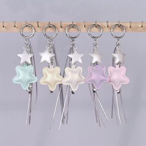 Trendy Silver Heart <b>Keychain</b> <b>Personalized</b> PU Leather Tassel Pearl Bag Charm Cute Hanging Decor for Purse/Wallet/Backpack - Product Image 3