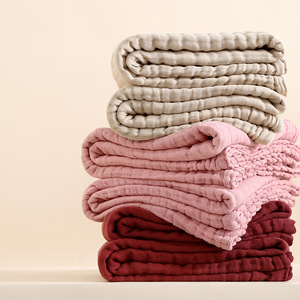 Serviette de bain en gaze Qidou pour bébé, 110x110 cm, couverture en pur coton 6 plis pour nourrissons et tout-petits - Product Image 1