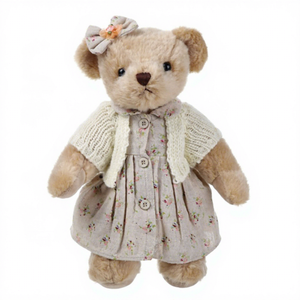 Ours en peluche personnalisé avec articulations, jouet pour bébé, ours en peluche doux avec robe TUTU, ours en peluche réaliste brun - Product Image 1