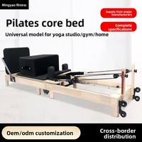 Reformer de Pilates pliable en chêne, écologique, durable, réglable et multifonctionnel