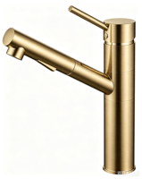 Robinet de cuisine extractible à 2 fonctions en laiton à faible teneur en plomb avec valve en céramique, mitigeur eau chaude et froide, certifications complètes pour usage hôtelier