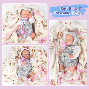 Poupées réalistes de bébé nouveau-né avec fonctions sonores, rient, pleurent, interactives, mignonnes, en vinyle souple, corps entier, poupée reborn pour enfants et adultes - Product Image 5