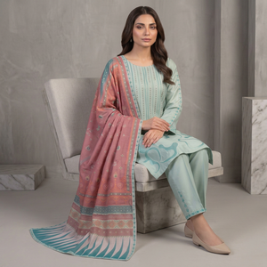 Premium Embroidered Viscose 3-Piece <b>Suit</b> Women | <b>Floral</b> Pattern Chiffon Shirt <b>Trouser</b> Dupatta | SHEEZA.D Brand | Custom OEM - Product Image 1