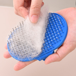 Brosse de toilettage pour animaux Meianju, forme arc en TPR, aiguilles en acier avec points de protection en HTPe pour chiens à poils courts - Product Image 3