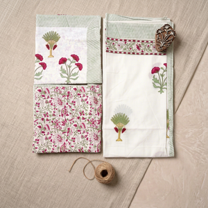 Indian Handblock Printed Percale Bedding Set <b>Floral</b> <b>Floral</b> Stripe Duvet Cover <b>Sheet</b> Set for Home Wedding Banquet - Product Image 1