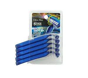 5pk 5 pezzi confezione blister gomma plastica marca triple maschio femmina tutto il produttore del sesso rasoio da barba all'ingrosso diretto in fabbrica