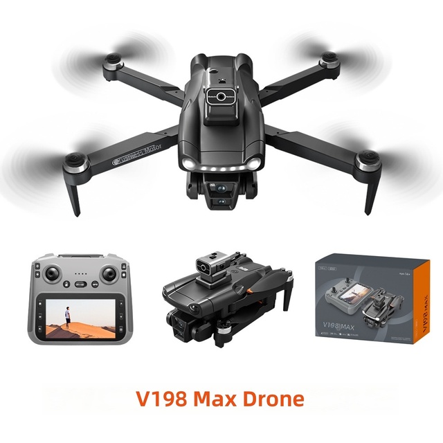 New V198 Max Brushless GPS Return-to-home Drone HD Aerial Photography Obstacle Avoidance Beginner-Friendly Plastic