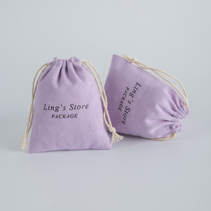 Elegant <b>Cheap</b> Natural Cotton Jewelry Pouch Custom Logo Printed Canvas <b>Gift</b> Drawstring <b>Bag</b> for Christmas - Product Image 6