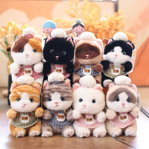 Cute Chef Kitten Plush Toy Keychain Pendant with PP Cotton Filling Unisex Accessories - Product Image 3