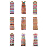 Bracelet d'amitié tressé de style bohème européen et américain pour femme, fabrication artisanale, motif ethnique népalais, ensemble de cordes à la main