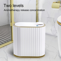 Poubelle intelligente avec vaporisateur de parfum réglable, capteur automatique d'ouverture du couvercle, poubelle en plastique étanche pour salle de bain, voiture, maison
