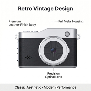 Cámara Digital Compacta Retro de 64MP, 2.5K, 1440P, 11 Filtros, Selfie, TF 128GB, Ligera, de Bolsillo, para Niños - Product Image 5