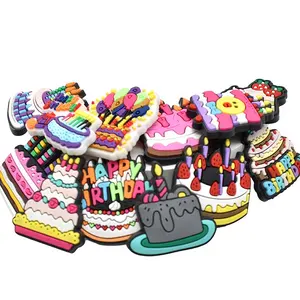 Lindo pastel zapato flor encantos Feliz cumpleaños zapato decoraciones charmsfor zuecos