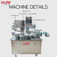 Machine de remplissage et de scellage automatique rotative à 2 têtes de haute précision pour boissons et miel, pour bocaux en plastique, en verre, en bouteilles et en canettes
