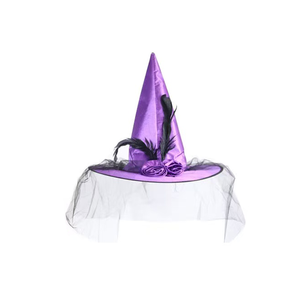 Venta al por mayor gótico sombrero <span class=keywords><strong>de</strong></span> <span class=keywords><strong>bruja</strong></span> para adultos Halloween Cosplay fiesta disfraces accesorios <span class=keywords><strong>con</strong></span> <span class=keywords><strong>plumas</strong></span> y rosas - Product Image 5