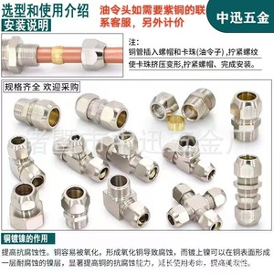 Copper Nickel Plated Ferrule External Thread Direct Connector 1 2 3 4 Point For Pipe Fitting - Product Image 2
