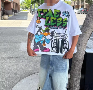 T-shirt court de luxe pour homme, blanc uni, 300 GSM, 100 % coton, basique, unisexe, à manches courtes, avec paillettes, Hombre - Product Image 4