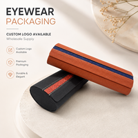 Étui à lunettes de luxe en cuir PU fait main avec logo personnalisé, boîte d'emballage colorée pour lunettes de soleil, étui de rangement pour lunettes de marque