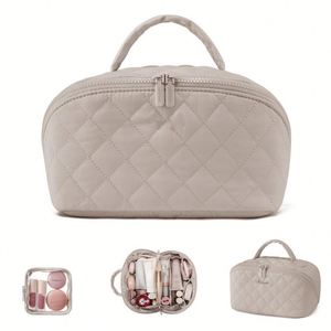Nueva Bolsa de Cosméticos Acolchada, Bolsa de Maquillaje Portátil de Gran Capacidad, Bolsa de Aseo de Viaje para Mujer - Product Image 3