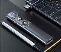 Pointeur laser rouge 2,4 G rechargeable sans fil avec charge Type-C, portée de 100 m, plein écran et fonction de défilement de page