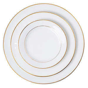 Набор из 12 предметов, элегантная фарфоровая посуда, роскошный керамический набор с золотой отделкой - Product Image 2