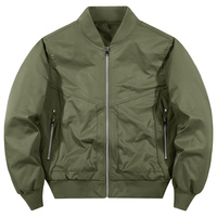 Veste bomber pour homme à col montant, personnalisable avec logo, minimaliste, confortable, coupe-vent, imperméable, tendance, rétro, décontractée