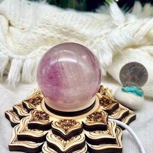 LED Wooden Owl Table Lamp Eco-Friendly <b>MOSAIC</b> Technique Rose Quartz Healing Stone Decorative Night Light for Home Feng Shui - Product Image 4