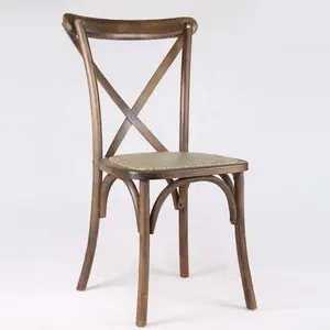 工业木椅叠放椅可叠放交叉背木餐椅