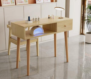 Hot Sale Minimalist <b>Cheap</b> Nail Table Solid Wood Frame Manicure Table Desk Nail Supplies - Product Image 2