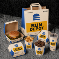 Emballage pour la livraison de restauration rapide, boîtes à hamburgers, boîtes à sandwichs, personnalisation du logo, emballage