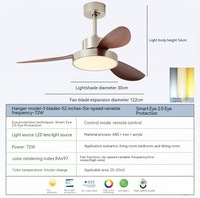 Ventilateur de plafond en bois de noyer de style mi-siècle, silencieux, réversible, avec télécommande et minuterie, pour la décoration d'hôtels et d'appartements