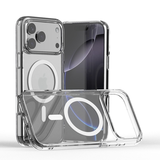 New Luxury Transparent TPU+PC Magnetic Phone Cases for iPhone 17 Pro Shockproof Cell Phone Case for iPhone 17 Pro Max